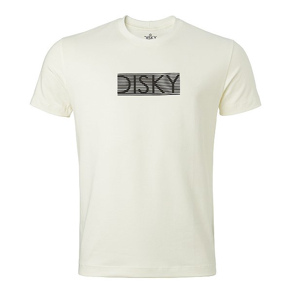 Camiseta Disky Masculina Live is Life Cor Off White