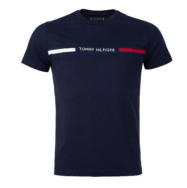 Camiseta Tommy Hilfiger Masculina Chest Insert Cor Marinho