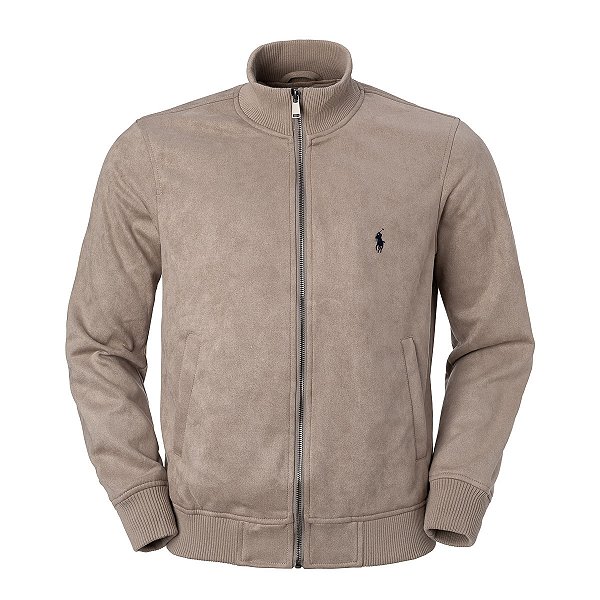 Jaqueta Ralph lauren Masculina Suede Gola Knit Cor Bege