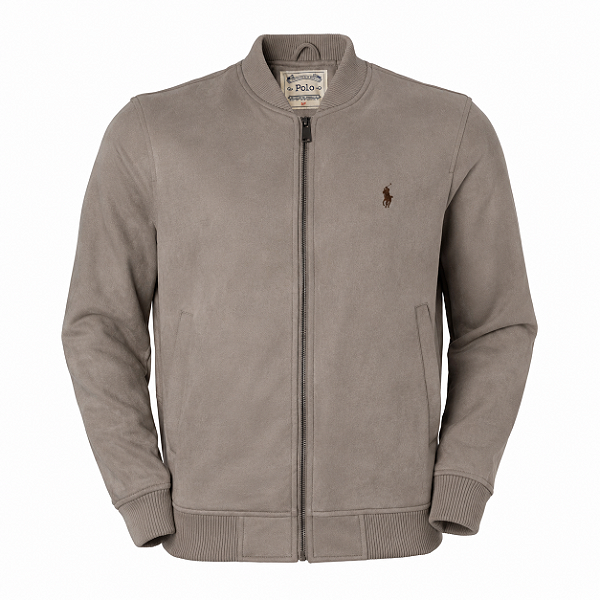 Jaqueta Ralph lauren Masculina Suede Gola Knit Cor Bege