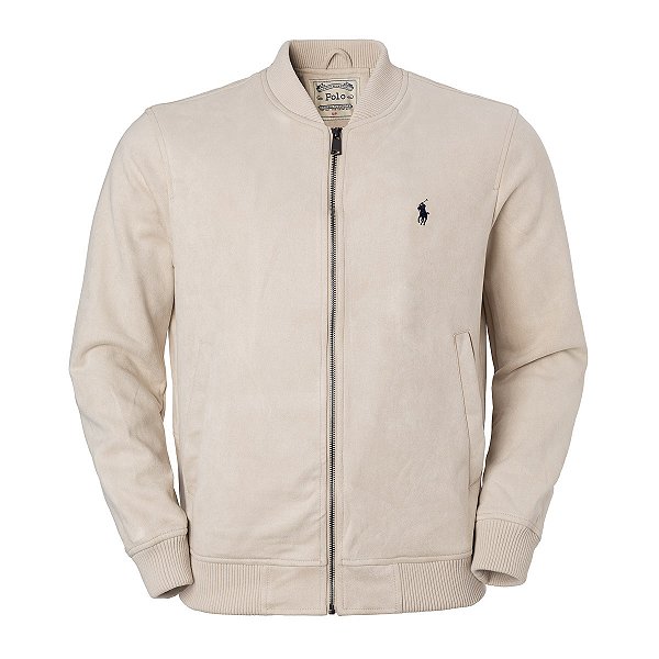 Jaqueta Ralph lauren Masculina Suede Knit Bomber Cor Areia