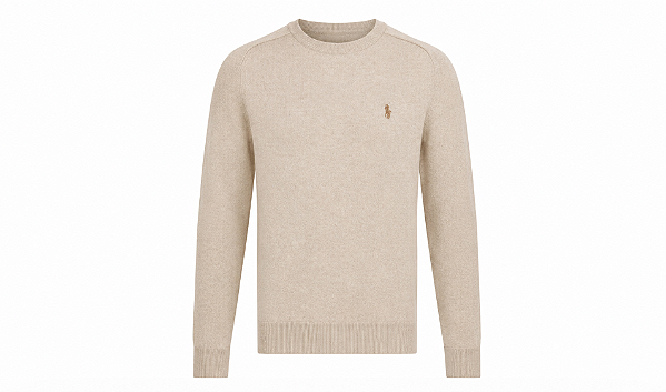 Sueter Ralph Lauren Masculino Fleece Sweatshirt Cor Bege