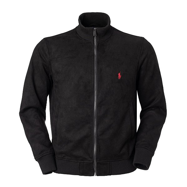 Jaqueta Ralph lauren Masculina Suede Gola Knit Cor Preto