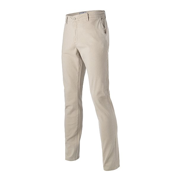 Calça Sarja Masculina Peoples 853 Cor Bege
