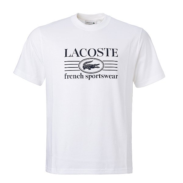 Camiseta Lacoste Masculina Estampada French Branca