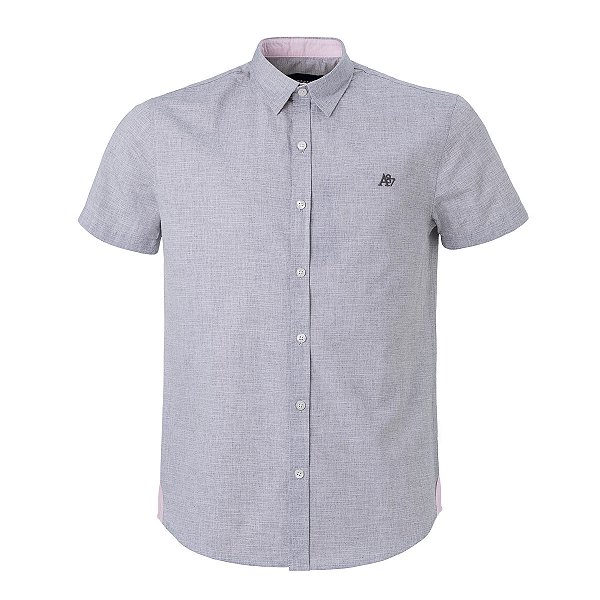 Camisa Aeropostale Masculina Linho A87 Cinza