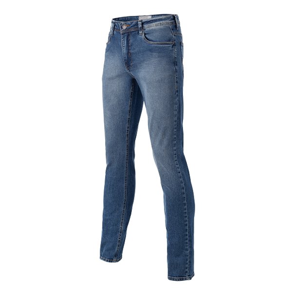 Calça Jeans Peoples Maculina Skinny 492 Azul Medio