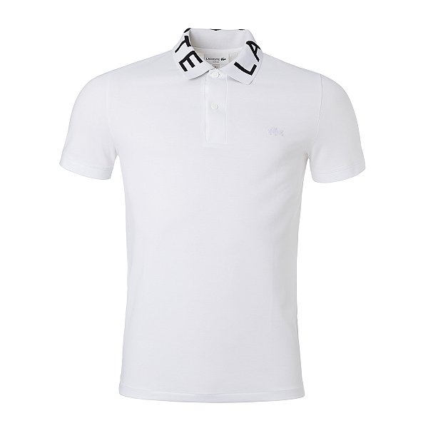 Polo Lacoste Masculina Brended Escrita Na Gola Branca