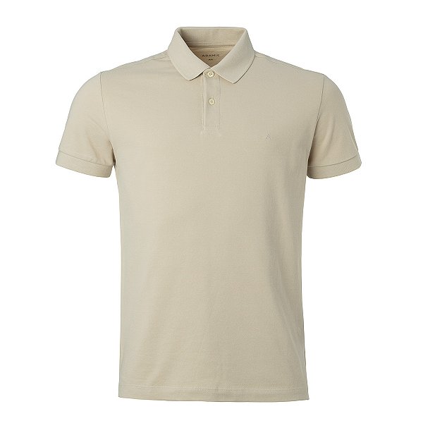 Polo Aramis Masculina Basica Monocromatica Piquet Cor Caqui