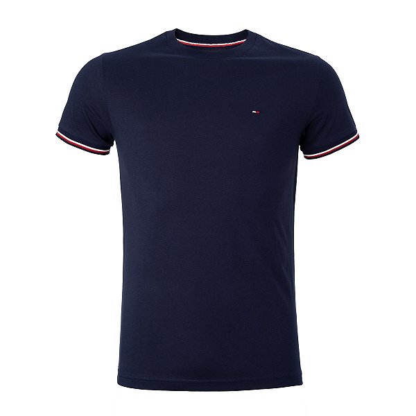 Camiseta Tommy Hilfiger Masculina Retilinea Cotton Cor Marinho