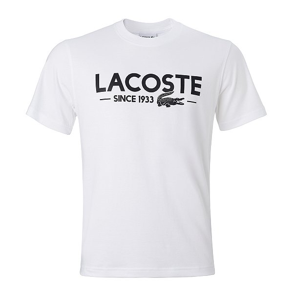 Camiseta Lacoste Masculina Estampada 1933 Cor Branca