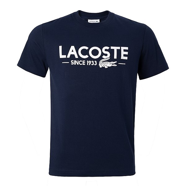 Camiseta Lacoste Masculina Estampada 1933 Cor Marinho