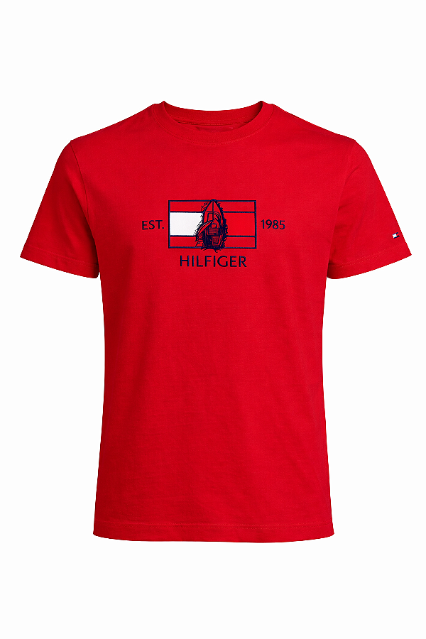Camiseta Tommy Hilfiger Est 1985 Cor Vermelho