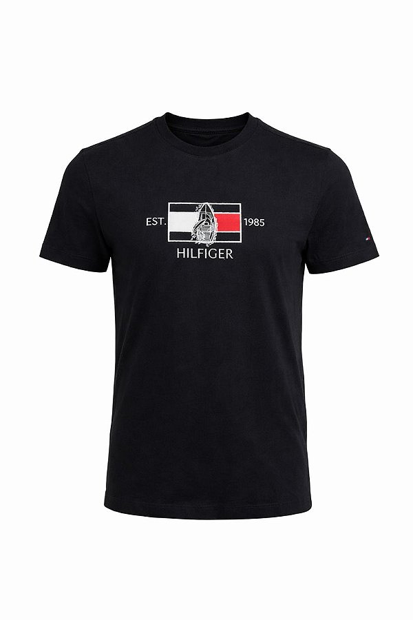 Camiseta Tommy Hilfiger Est 1985 Cor Preto