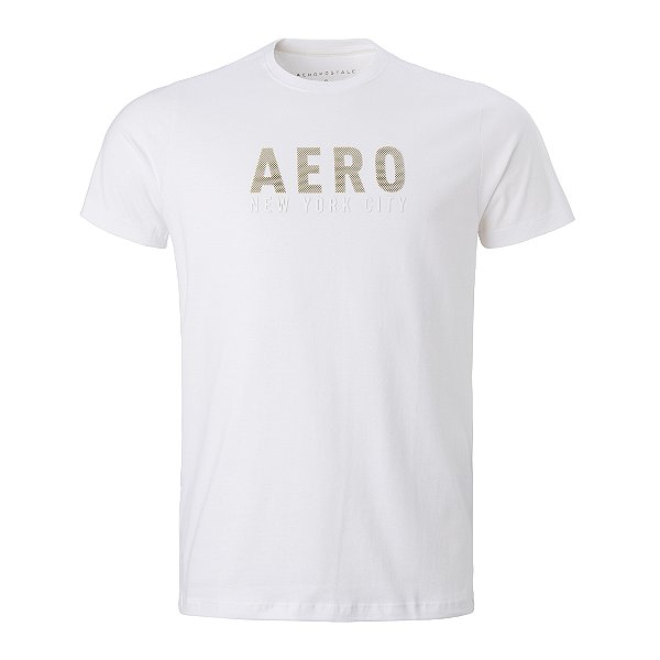 Camiseta Aeropostale Masculina New York Cor branca