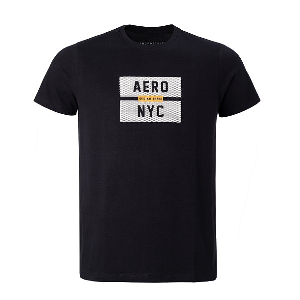 Camiseta Aeropostale Masculina Platinum Est Cor Preta