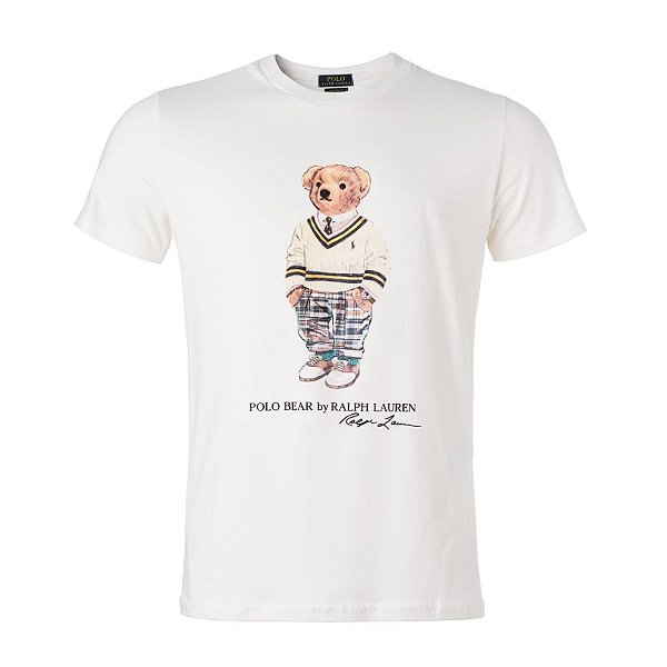 Camiseta Ralph Lauren Masculina Bear Custom Fit Cor Branca