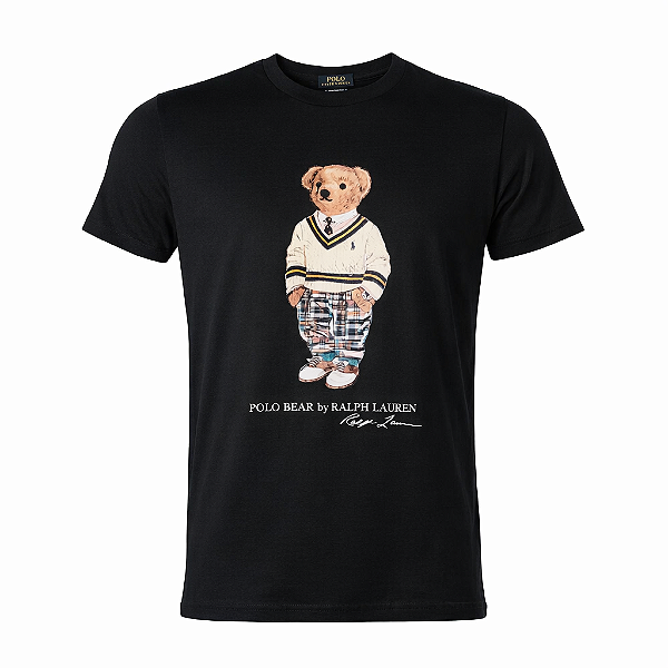 Camiseta Ralph Lauren Masculina Bear Custom Fit Cor Preta