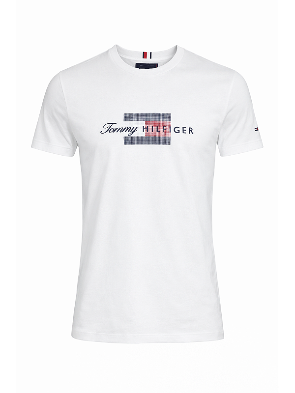 Camiseta Tommy Hilfiger Masculina Brand Love Cor Branca