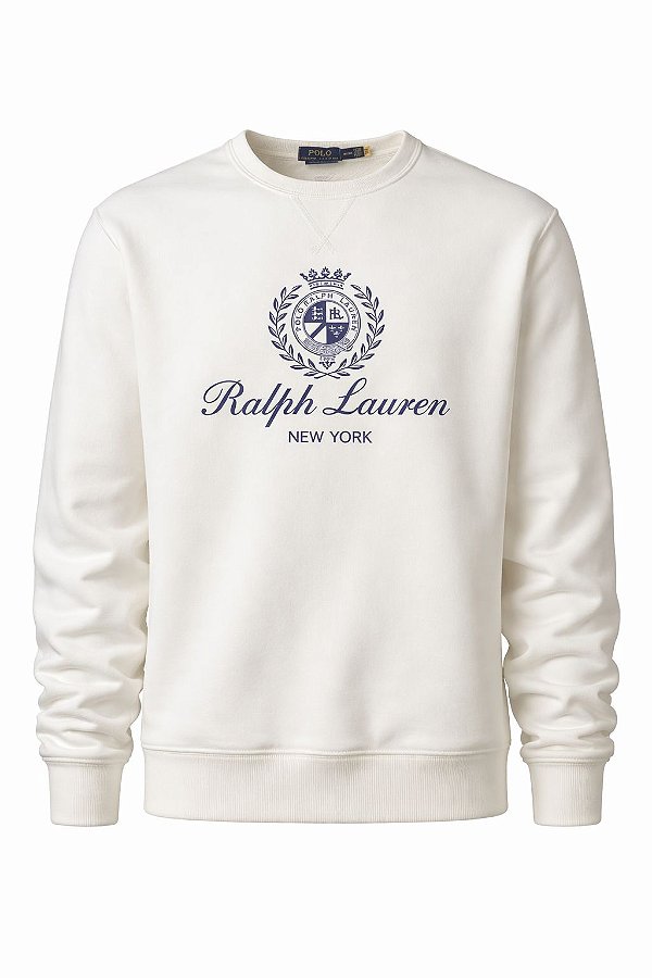 Moletom Ralph Lauren Estampado Gola careca Cor Branco