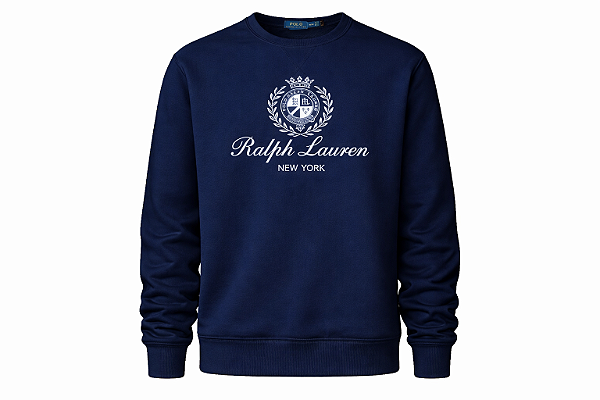 Moletom Ralph Lauren Estampado Gola careca Cor Marinho