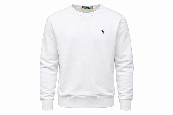 Moletom Ralph Lauren Basico Gola careca Cor Branco