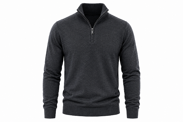 Sueter Polo Live Ziper Cor Cinza