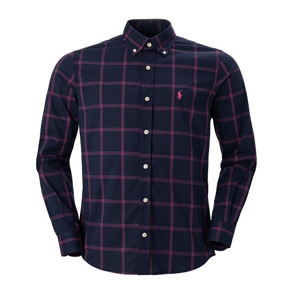 Camisa Ralph Lauren Masculina Xadrez Cor Marinho