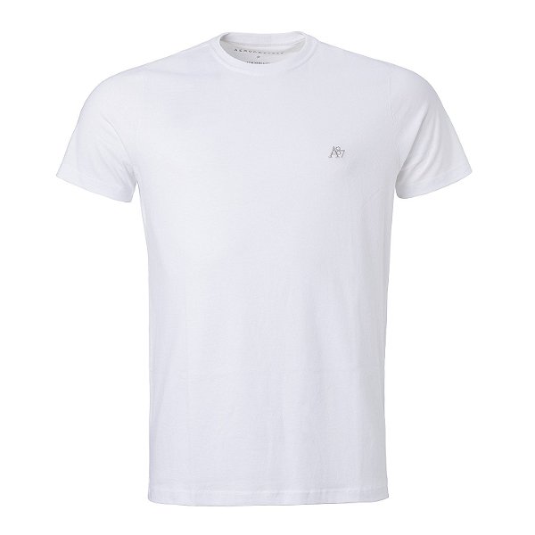 Camiseta Aeropostale Masculina Básica Monocromatica Cor Branca