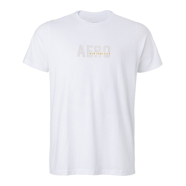 Camiseta Aeropostale Nyc Emborrachada Cor Branca