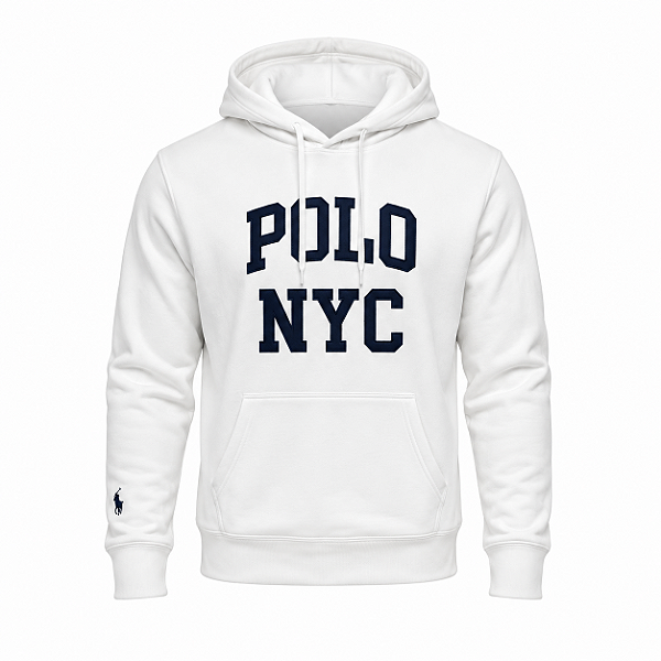 Moletom Ralph Lauren Maculino NYC Cor Branco