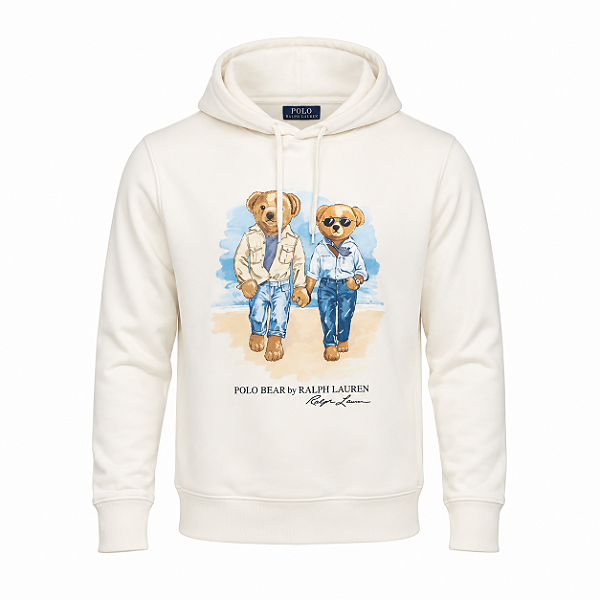 Moletom Ralph Lauren Unissex Bear Cor Branco