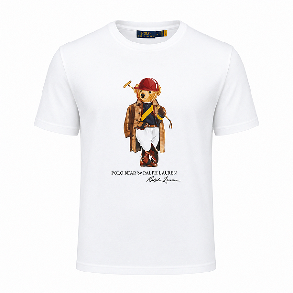 Camiseta Ralph Lauren Masculina Bear Taco Cor Branca