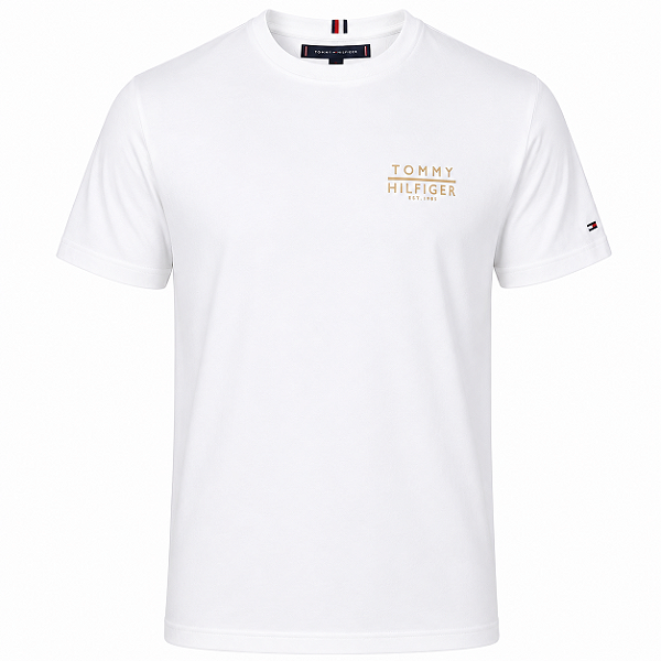 Camiseta Tommy Hilfiger Masculina Est Cor Branca