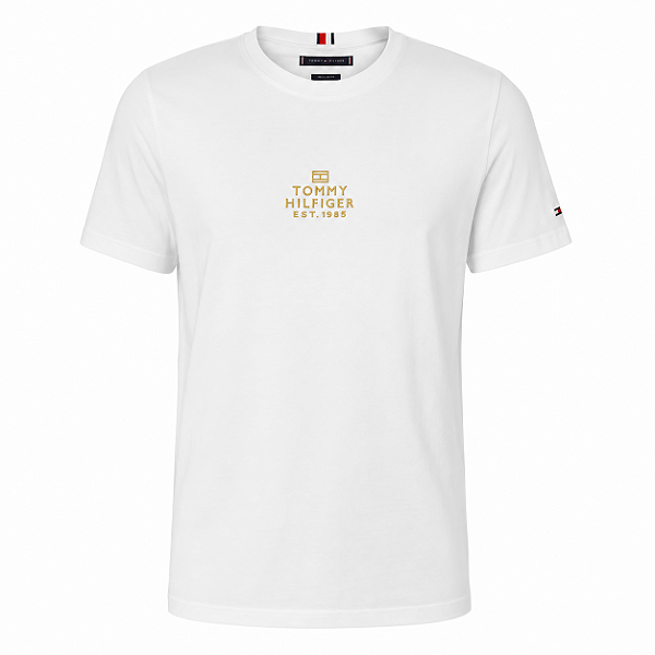 Camiseta Tommy Hilfiger Masculina Bordada Cor Branca