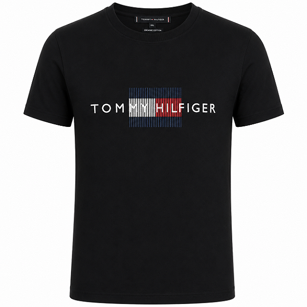 Camiseta Tommy Hilfiger Masculina bords Cor Preta