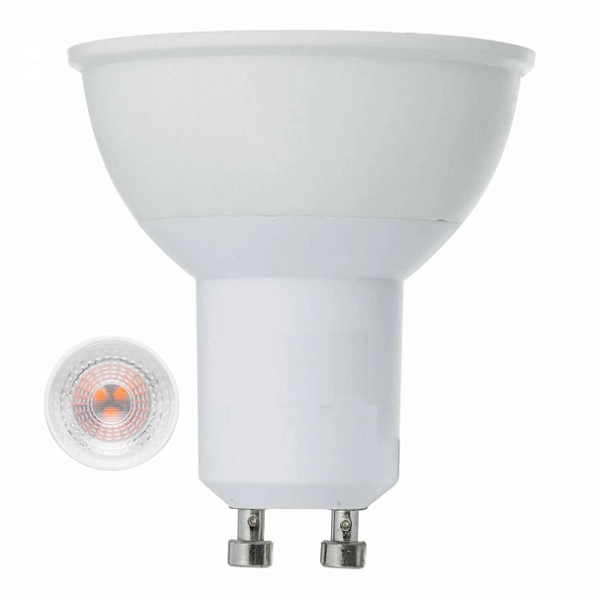 Lâmpada Led Dicroica Para Soquete Gu10 4,8w Branco Quente (Amarelada) 3000k - Bivolt