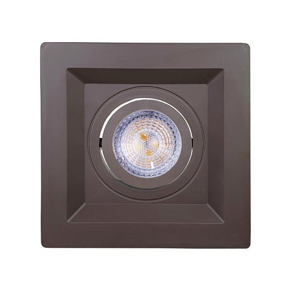 Spot Embutir Recuado Quadrado Gesso/teto Mr16 12x12 M1190 Gu10 Dicroica - Marrom