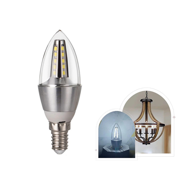 Lâmpada Vela Led Balão Cristal E14 Branco Quente 3000k 4w Para Lustres e Luminárias