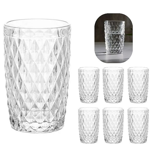 COPO ALTO DE VIDRO BICO DE ABACAXI 330ML