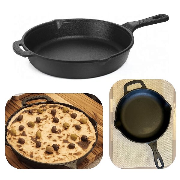 Frigideira do Chef 3 Litros 30cm de Ferro Fundido Para Todos os Fogões Panela Mineira Original