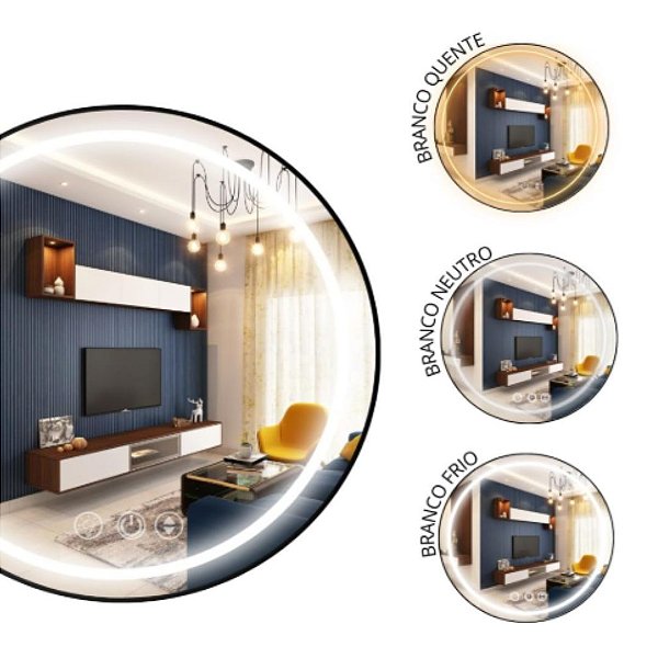 Espelho com Led Decorativo 45cm Via Usb Ideal Para Banheiro Ideal Para Maquiagem e Barba
