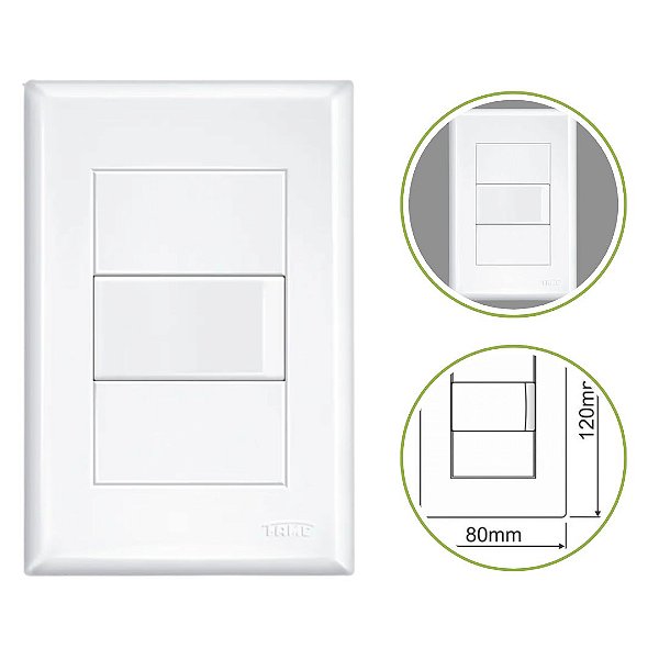 Interruptor Simples Completo 16A com Placa 4x2 Linha Evidence Branco Construção e Reformas