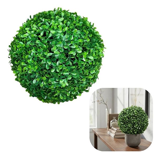 Buchinho Bola Topiara Flor Artificial 28cm Grande Luxo Premium Decoração