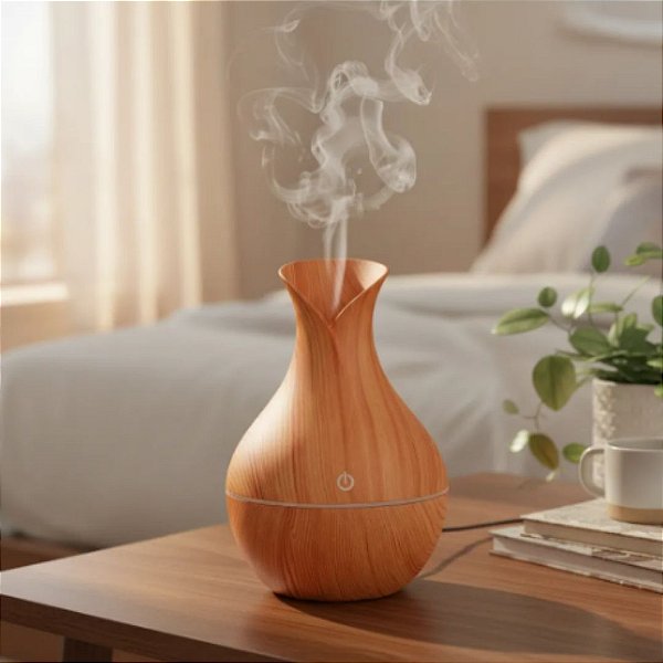 Umidificador De Ar Purificador 5v Elétrico com Cabo Usb 150ml Difusor de Ambientes Marrom Claro Premium