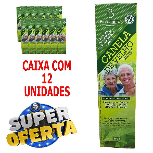 Canela de Velho com Sebo de Carneiro - Pomada massageadora - Caixa com 12 Unid.