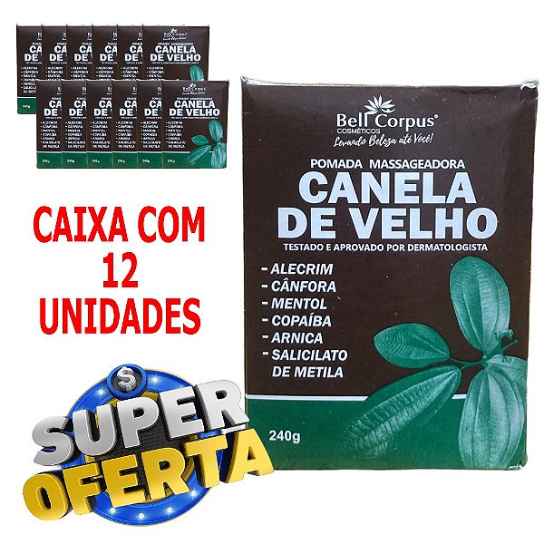 Canela de Velho 240g - Pomada massageadora - Caixa com 12 unidades.