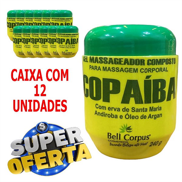 Copaíba 240g  - Gel massageador - Caixa com 12 unidades.