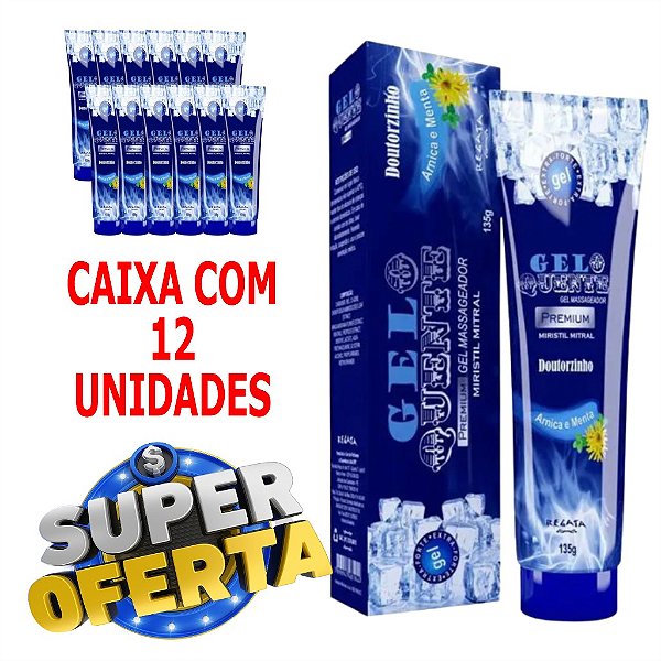 Gelo Quente Premium - Gel massageador - Caixa com 12 unidades.