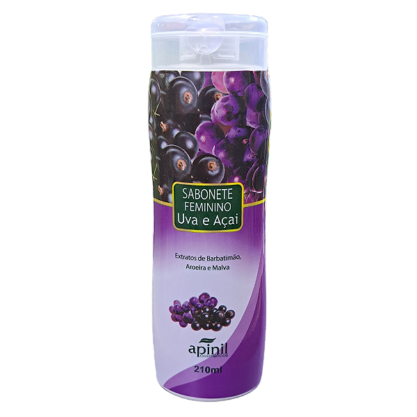 Sabonete Íntimo Feminino UVA e AÇAÍ 210ml - Apinil Cosméticos